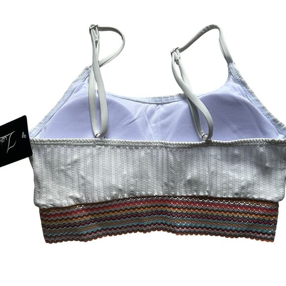 Zuvebamyo Women's Two Piece High Waist Bikini Swimsuit Set Rib White S Small NEW - Picture 6 of 10